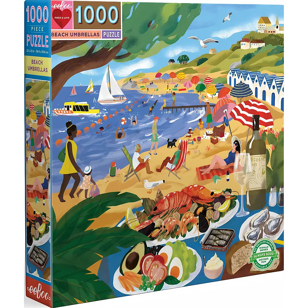 eeBoo Puzzle Beach Umbrellas - 1000 Teile