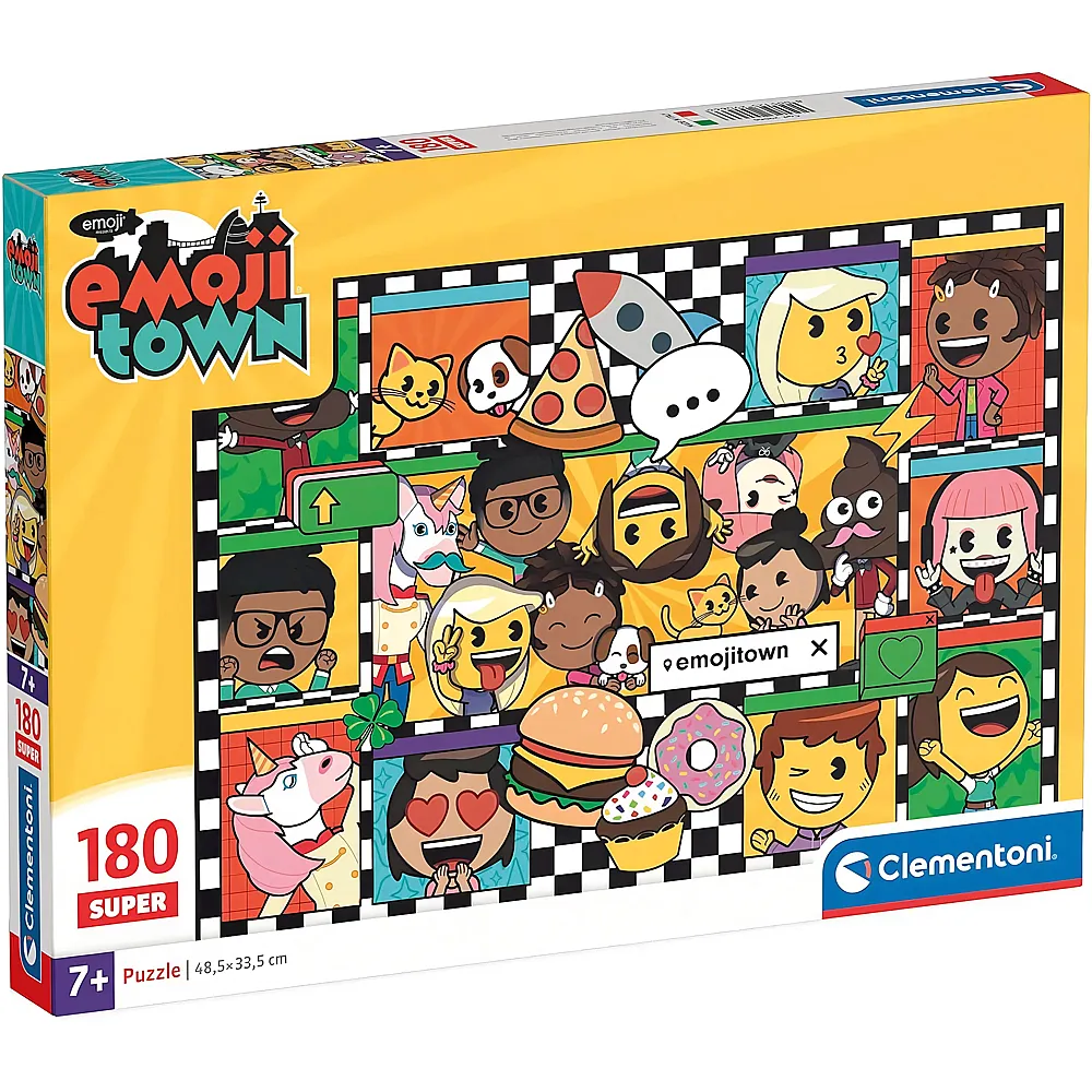 Clementoni Puzzle Supercolor Emoji Town - 180 Teile