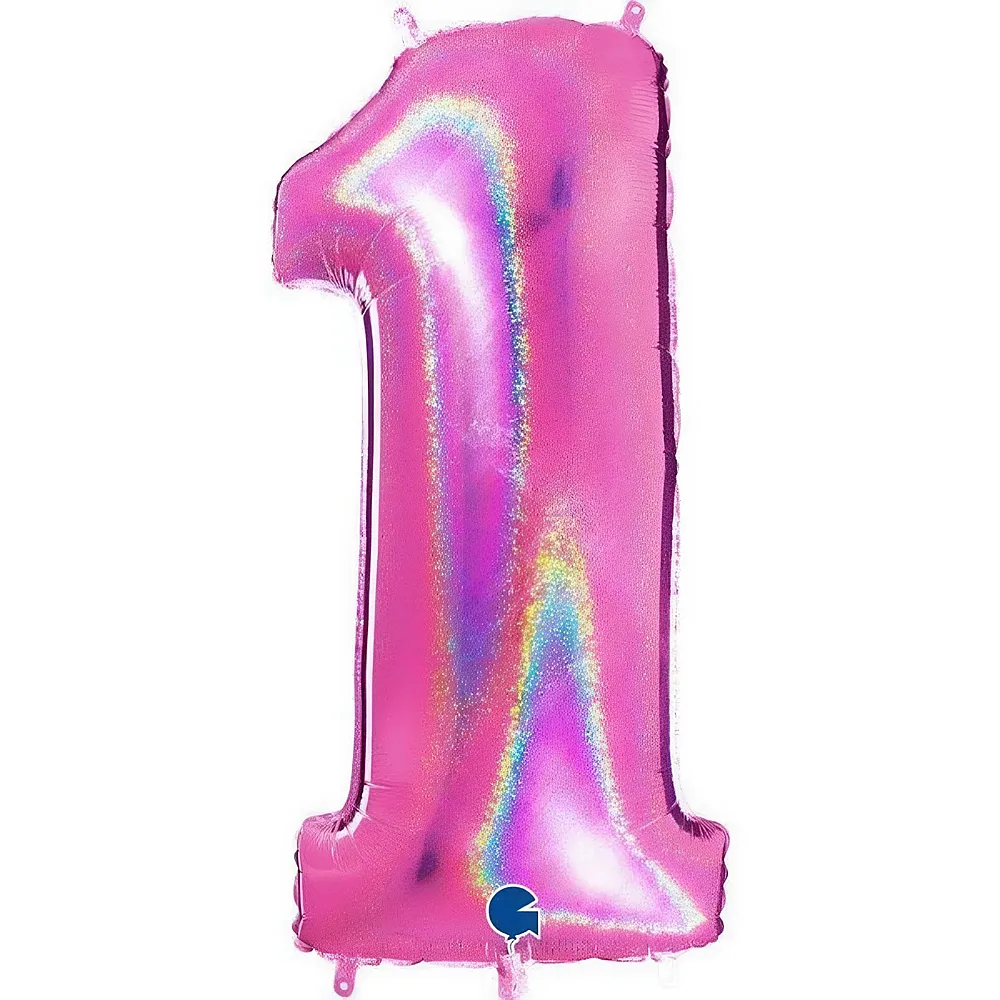 Grabo Ballon aluminium chiffre 1 paillet� rose holographique - 102 cm - Marques