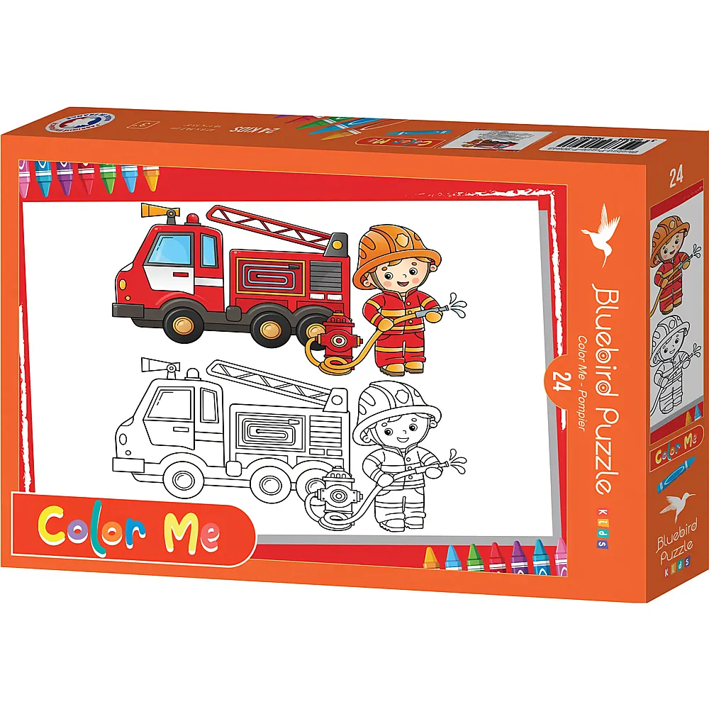 Bluebird Puzzle Color Me Feuerwehr - 24 Teile
