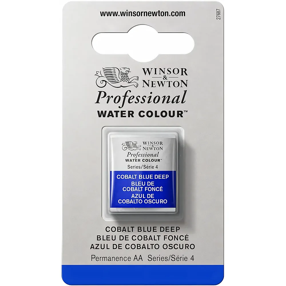 Winsor & Newton Professional Water Colour Aquarellfarbe Kobaltblau Dunkel - 1/2 Napf