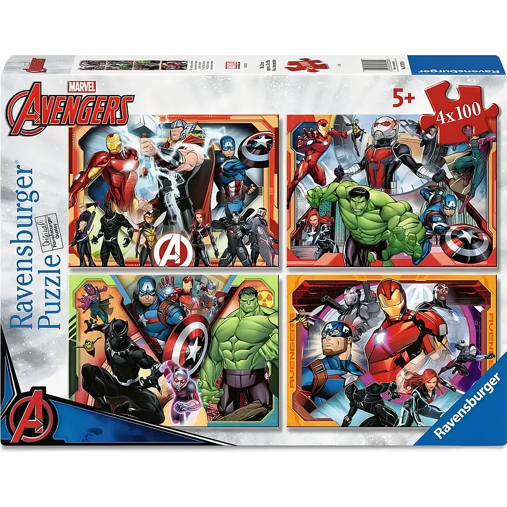 Ravensburger Puzzle 4in1 Avengers 100Teile