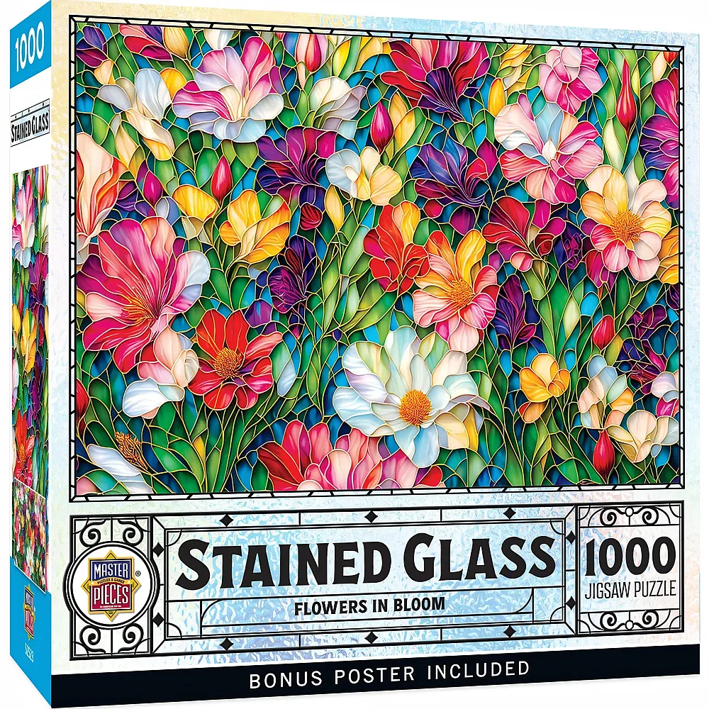 Master Pieces Puzzle Stained Glass Classics Bl�hende Blumen - 1000 Teile