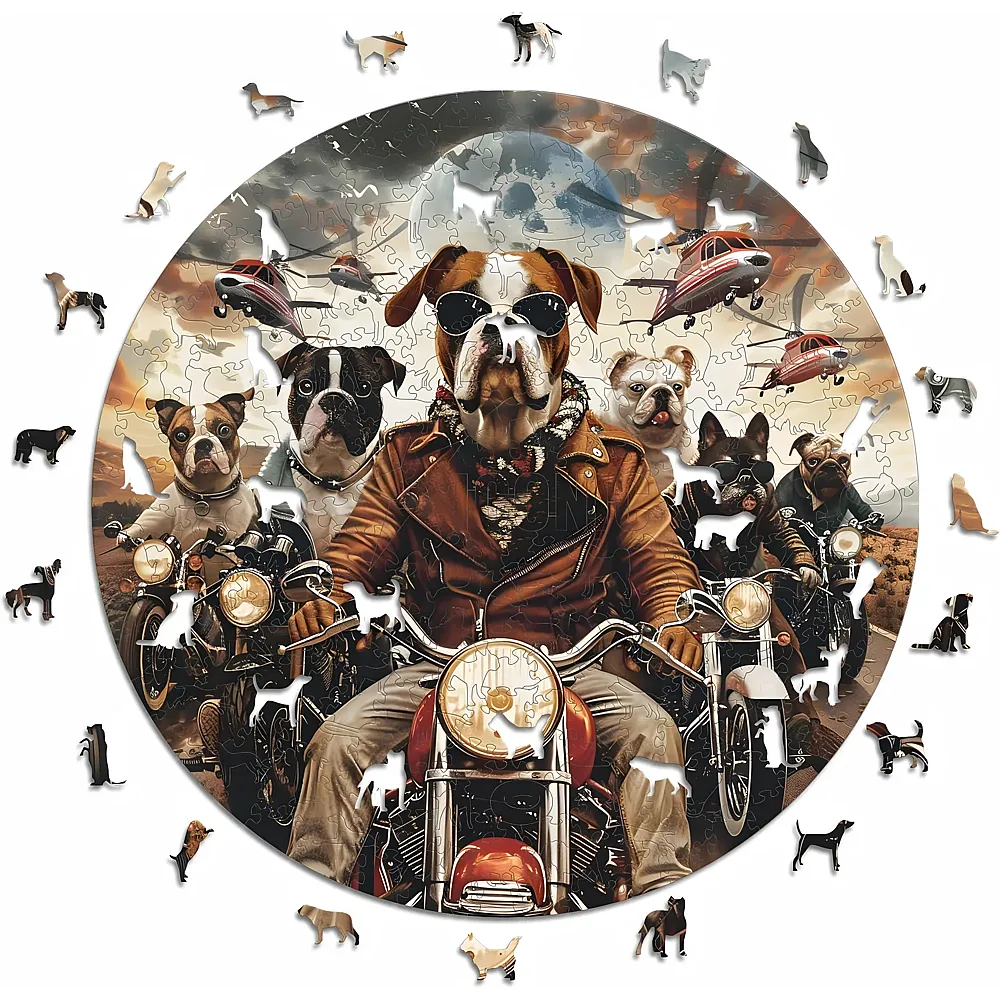 Iconic Puzzle Motorcyclist Dogs - 600 Teile