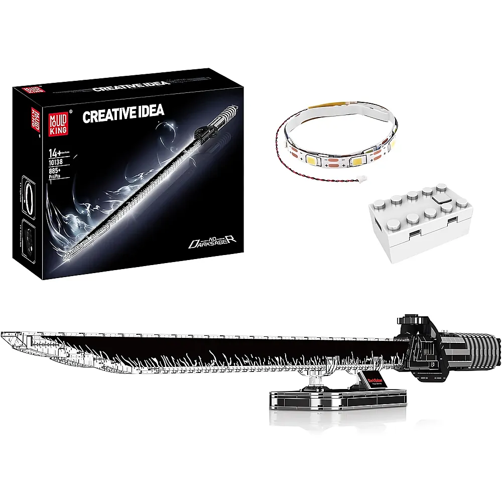 meinspielzeug - Mould King Creative Idea Schwert Darksaber mit Beleuchtung 10138 | Klemmbausteine