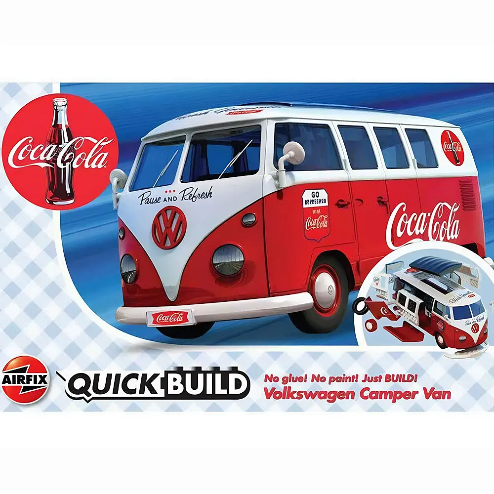 Airfix Quickbuild Coca Cola VW Camper Van 52Teile