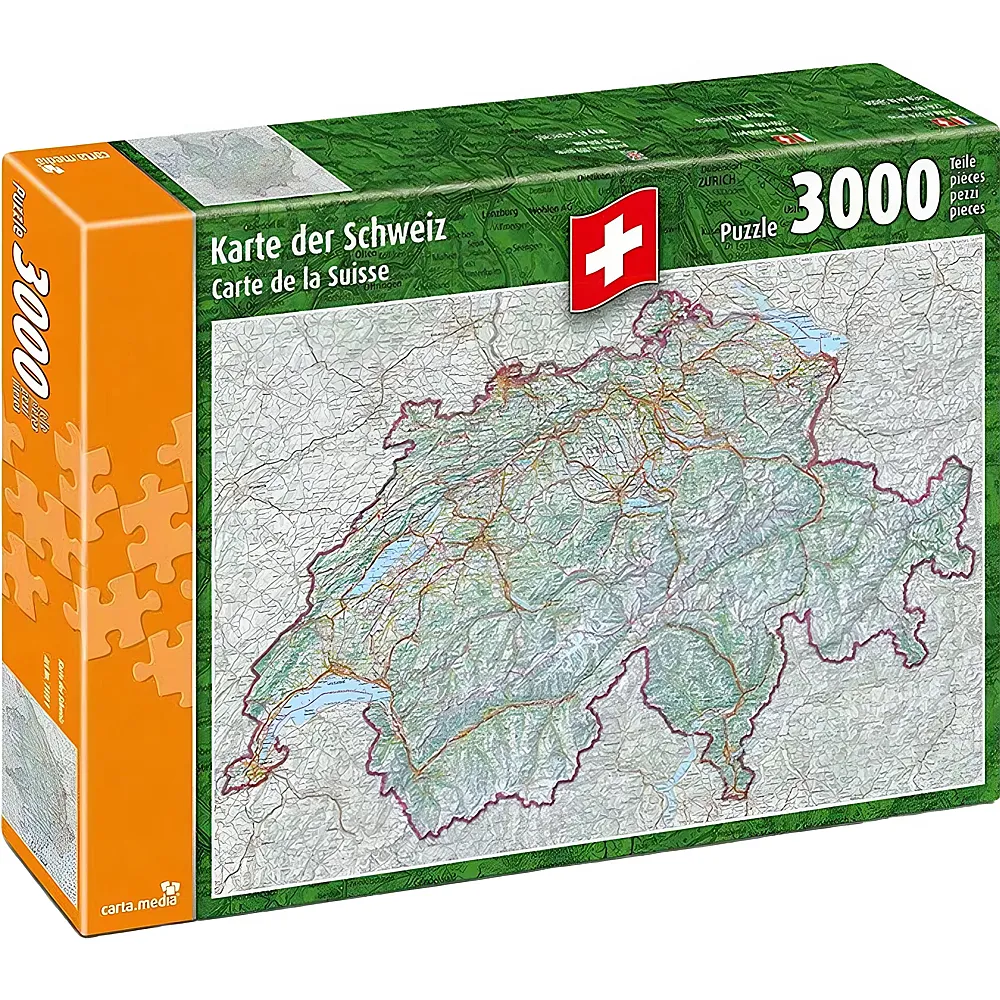 carta media Puzzle Schweizer Karte 3000Teile
