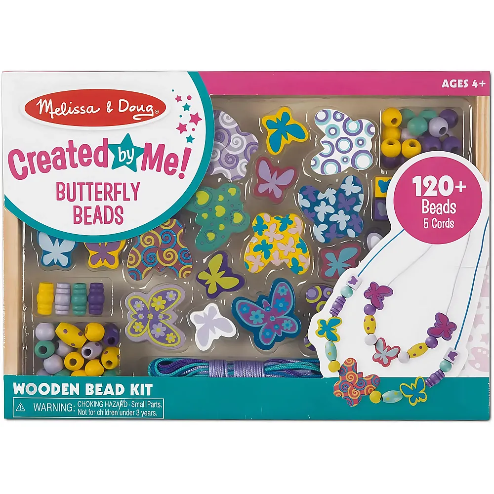 Melissa & Doug Wooden Bead Set-Butterfly Friends
