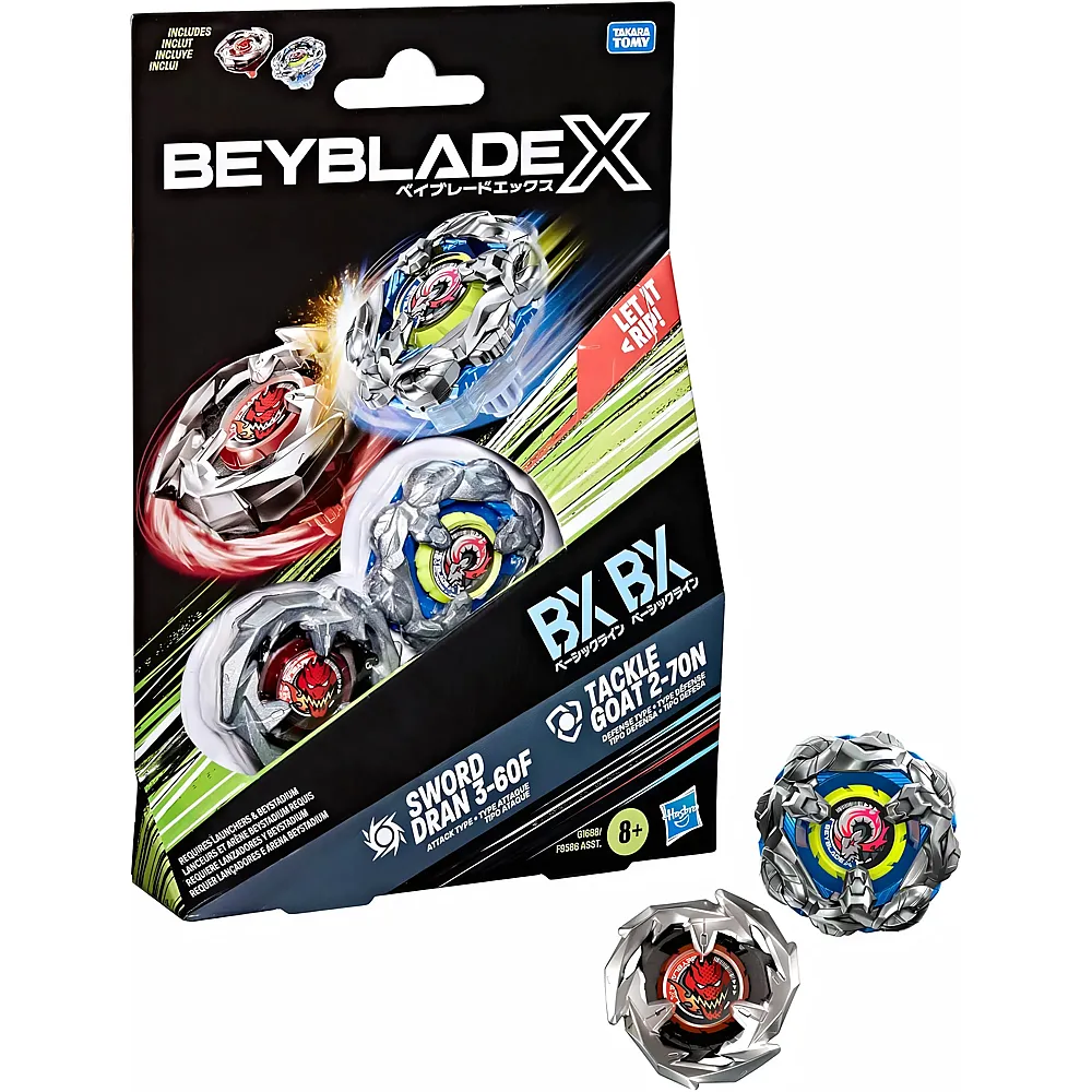 Beyblade X Dual Pack Tackle Goat 2-70N & Sword Dran 3-60F