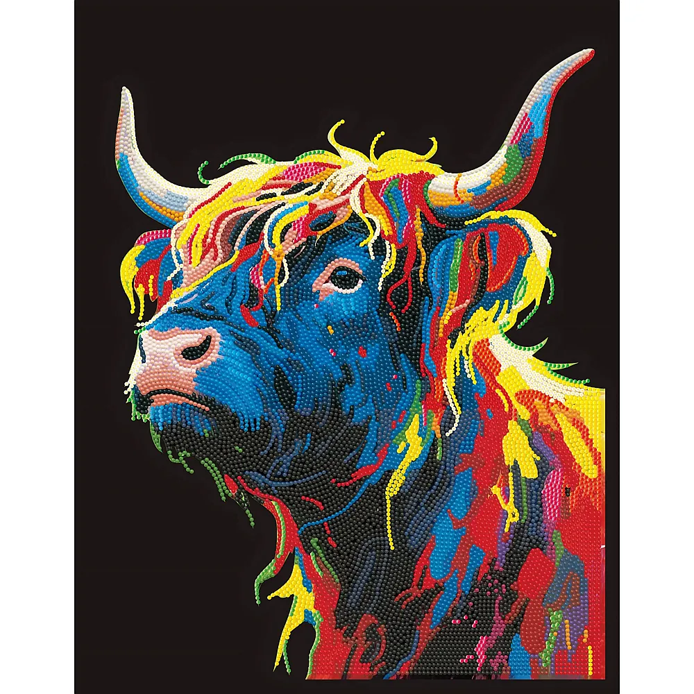 Diamond Dotz Diamond Painting Neon Schottisches Hochlandrind