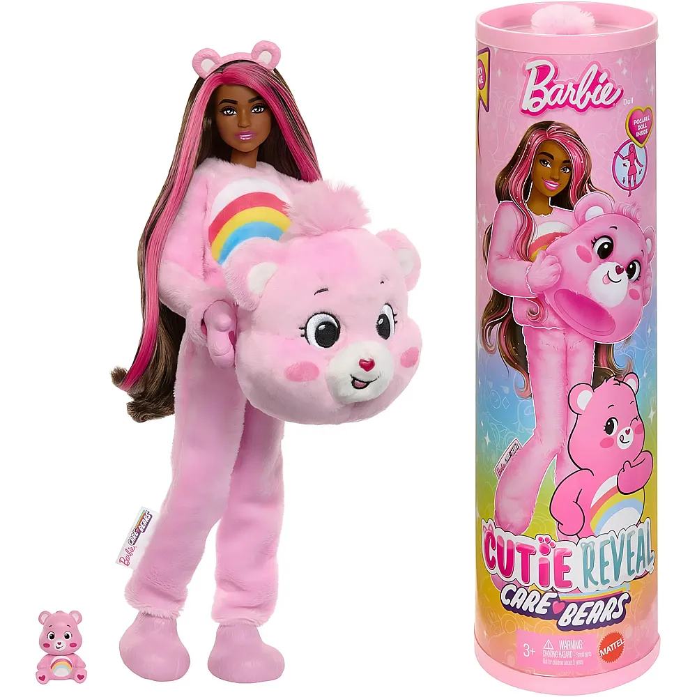Barbie Cutie Reveal Gl�cksb�rchis Modepuppe mit pl�schigem Hurrab�rchi-Kost�m