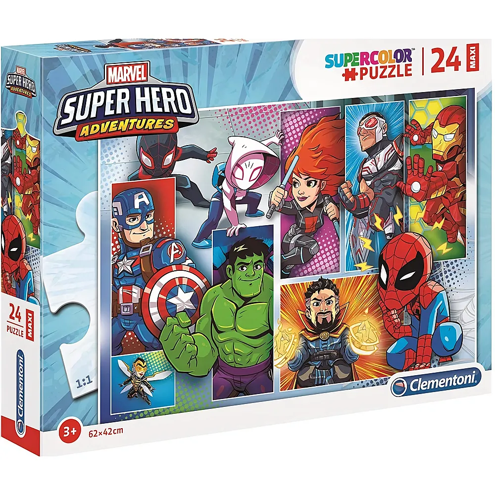 Clementoni Puzzle Supercolor Marvel Super Heroes - 24 Teile