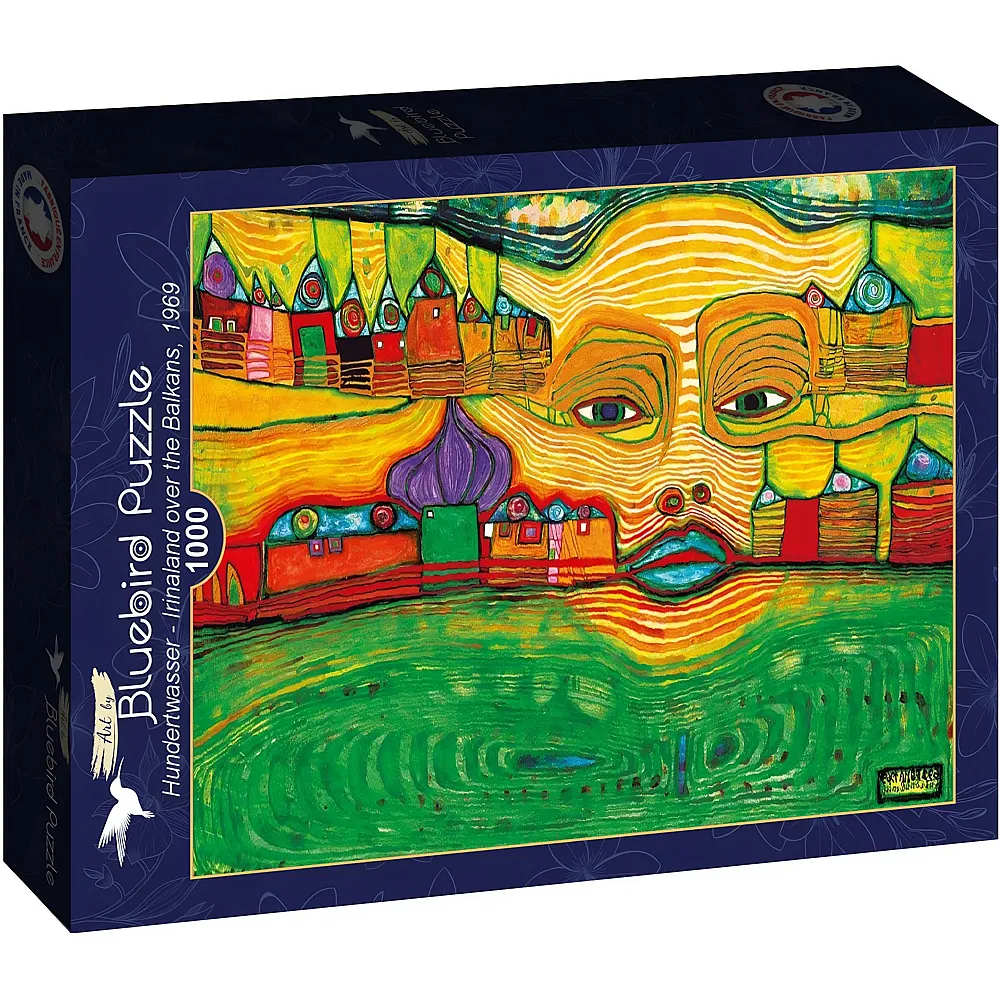 Bluebird Puzzle Friedensreich Hundertwasser Irinaland over the Balkans, 1969 - 1000 Teile