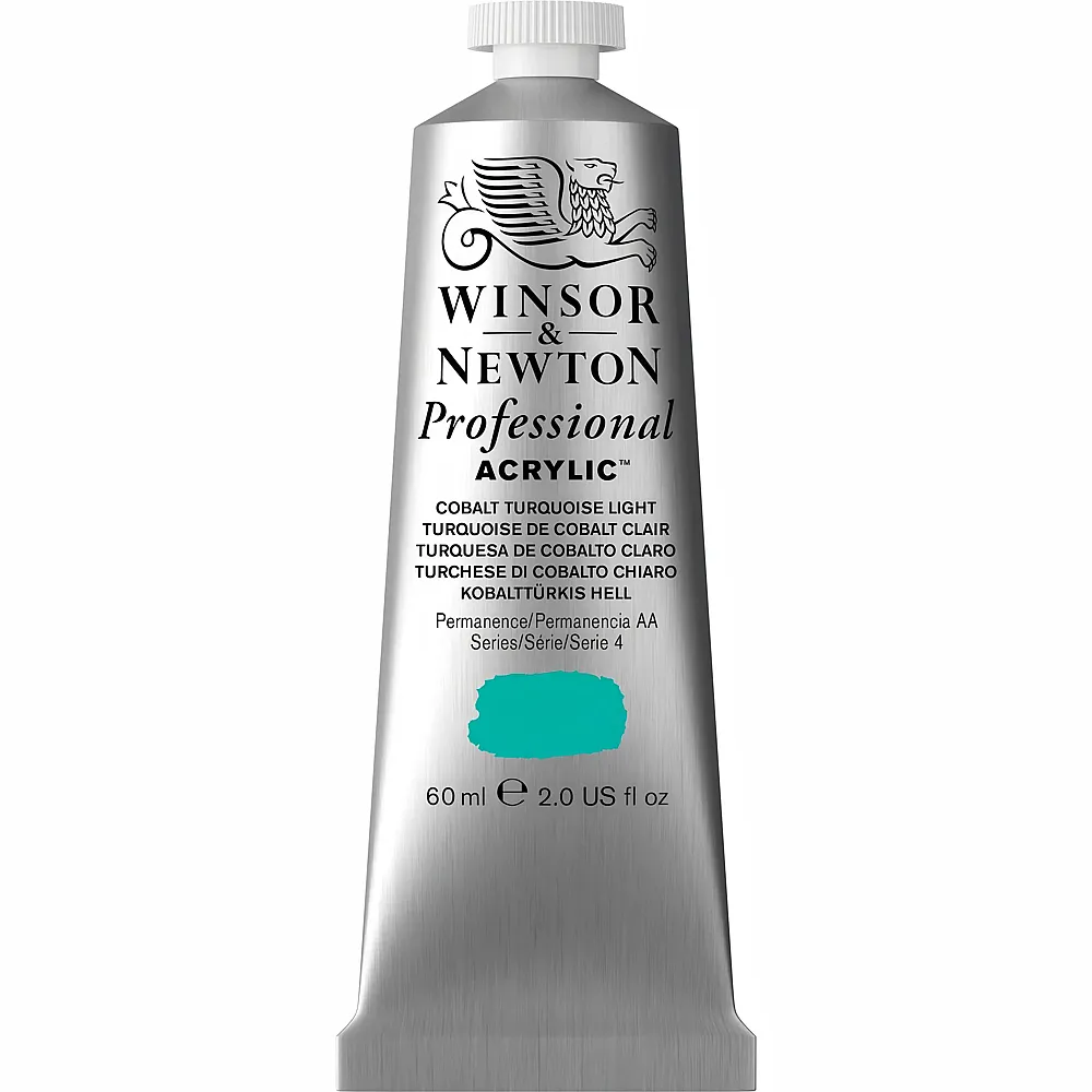 Winsor & Newton W&n Prof. Acrylfarbe 60ml Tube Kobalttrkis Hell