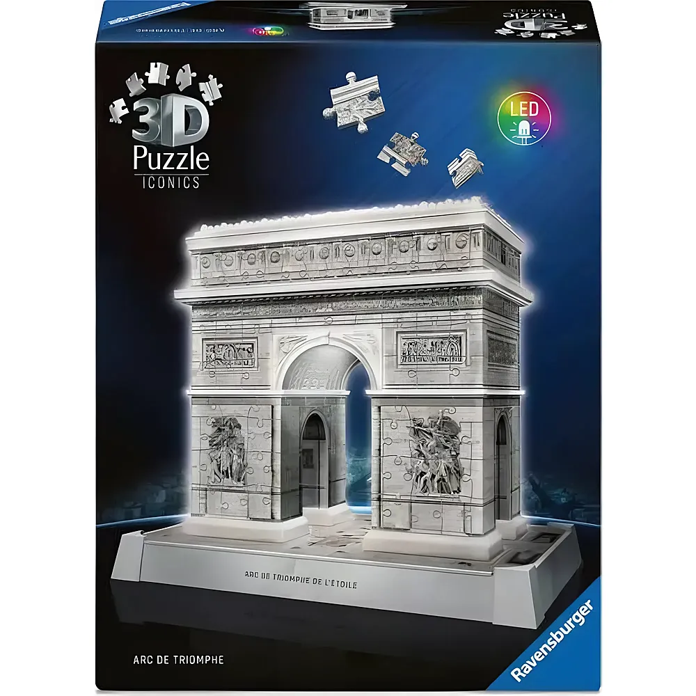 Ravensburger Puzzle Iconics: Arc de Triomphe Paris mit Licht 216Teile