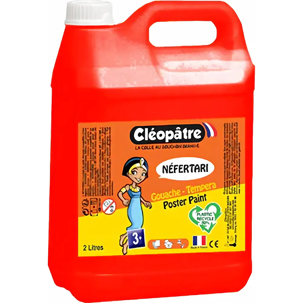 Cleopatre Gouache Nefertari Rouge Vif 2 Litres