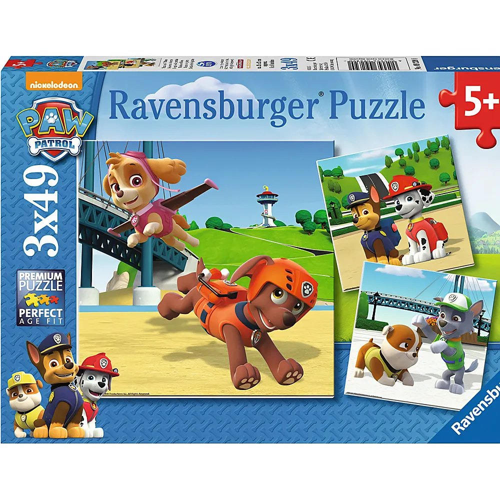 Ravensburger Puzzle Paw Patrol Team auf 4 Pfoten 3x49