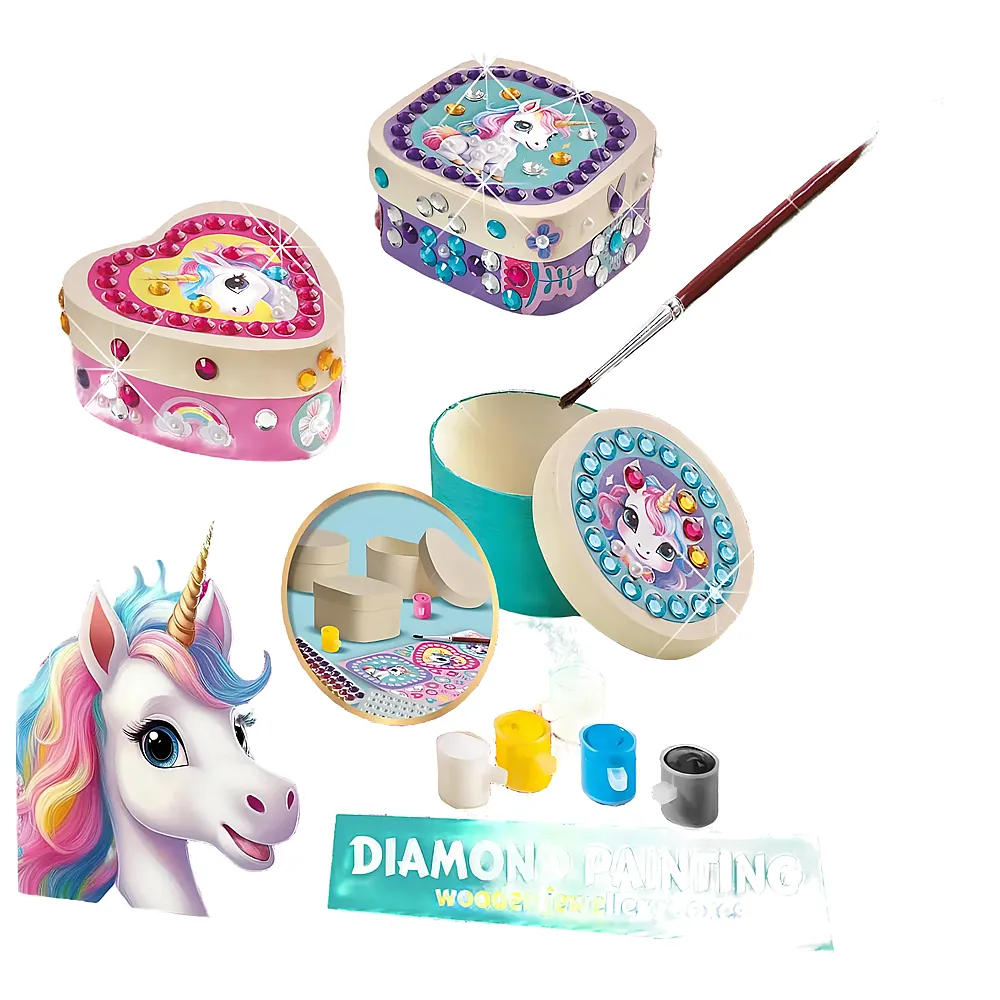 SES Diamond Painting Einhorn Diamantmalerei Holz-Schmuckk�stchen