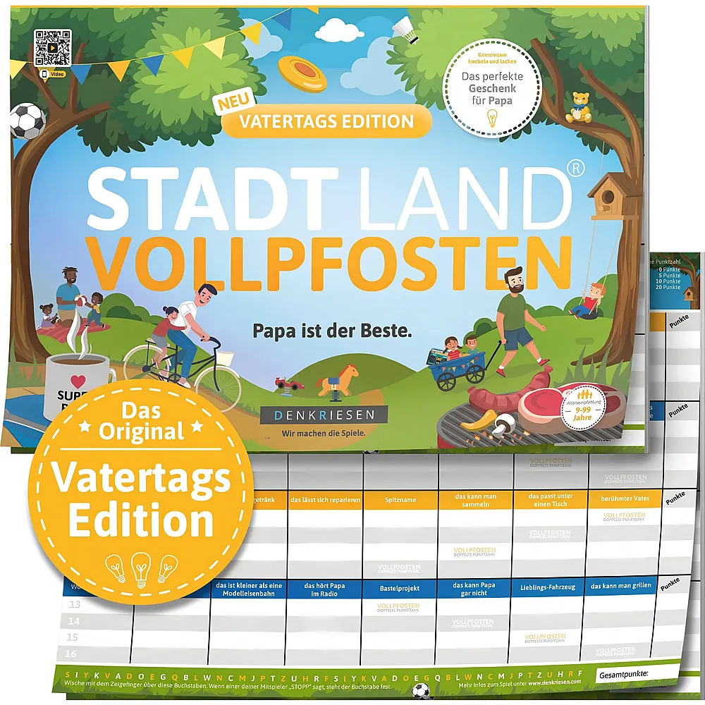Denkriesen Stadt Land Vollpfosten - A4 Block Vatertags Edition d
