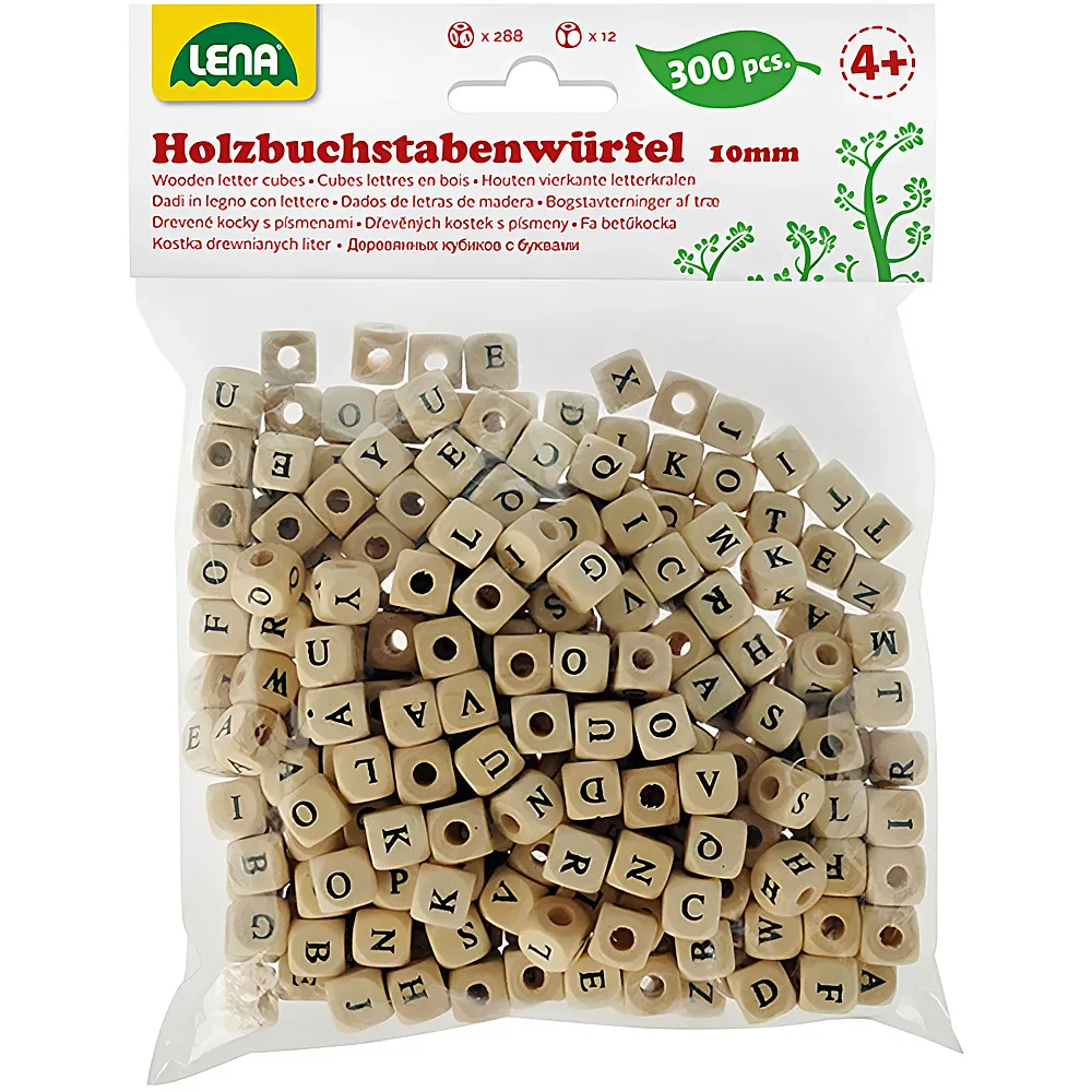 LENA Holz-Buchstabenwrfel 300Teile