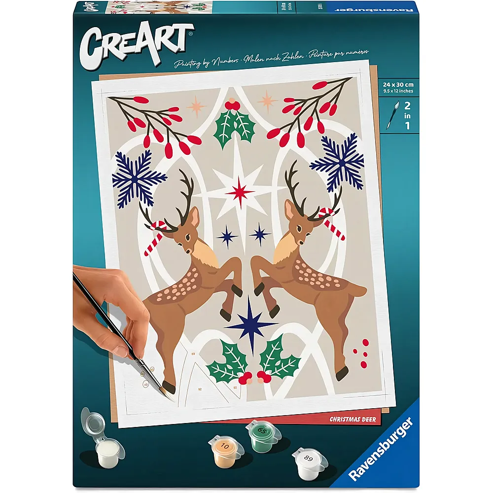 meinspielzeug - Ravensburger CreArt Weihnachtlicher Hirsch | Malen nach Zahlen