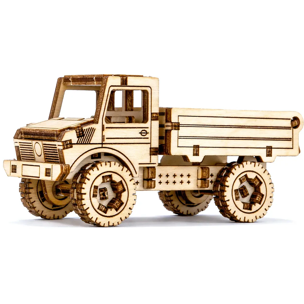 Wooden City Holzmodel 3D Work Horse Mercedes Unimog, 68 Teile, ohne Kleber, Sperrholz, ab 8 Jahren