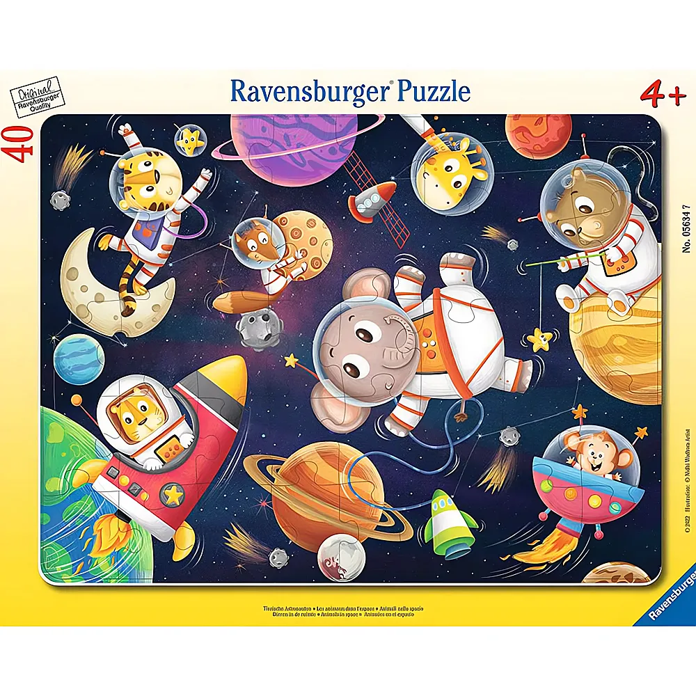 Ravensburger Puzzle Tierische Astronauten 30Teile | Rahmenpuzzle