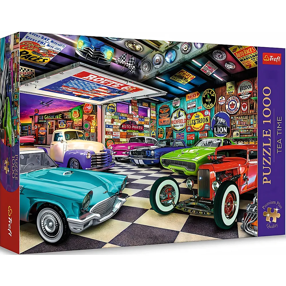 Trefl Puzzle Tea Time Car Collectors Garage 1000Teile