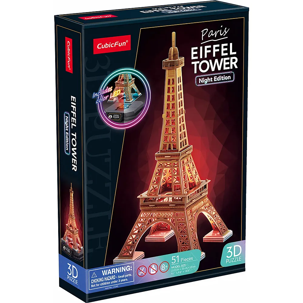 Cubic Fun Puzzle 3D Eiffelturm LED 51Teile