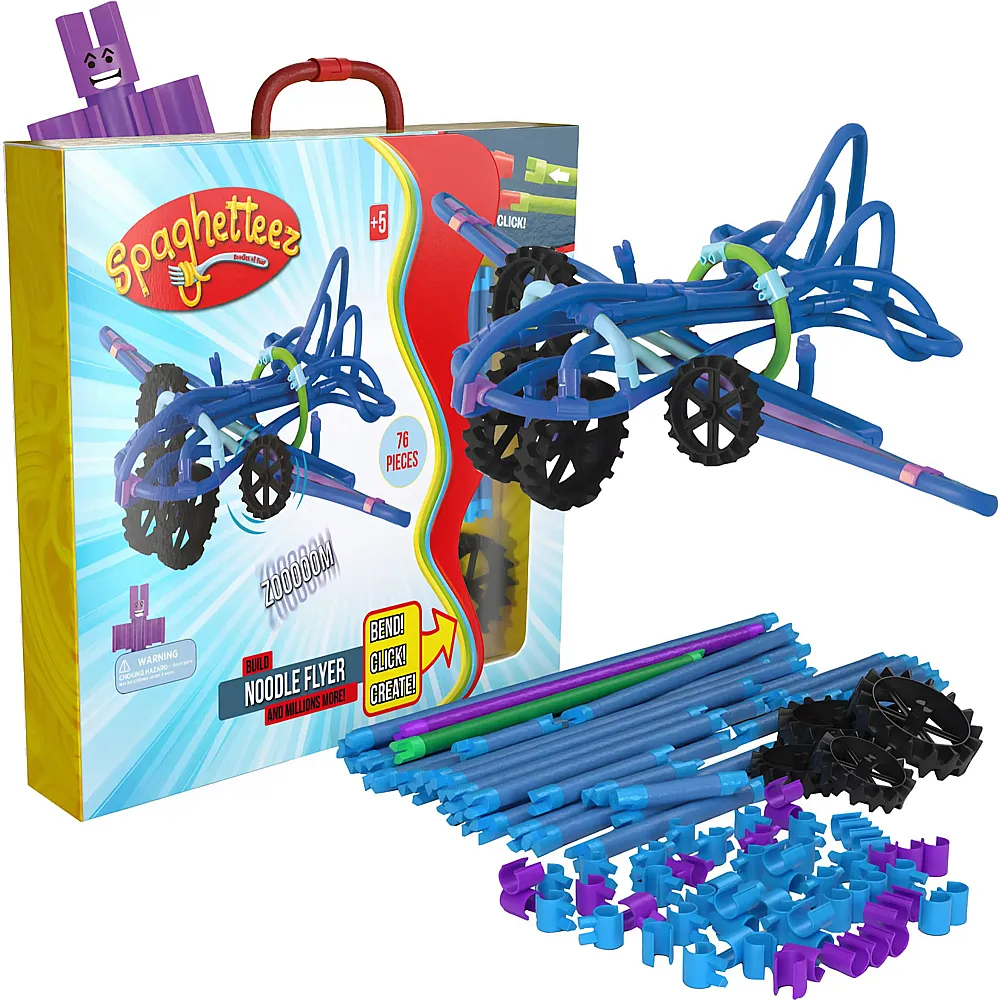 meinspielzeug - Clics Spaghetteez Noodle Flyer Flugzeug 76Teile | Steckbausteine