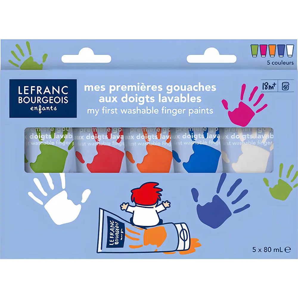 Lefranc Bourgeois Lfb Kinder Fingerfarben Set Fun 5 X 80ml Tuben - Suche