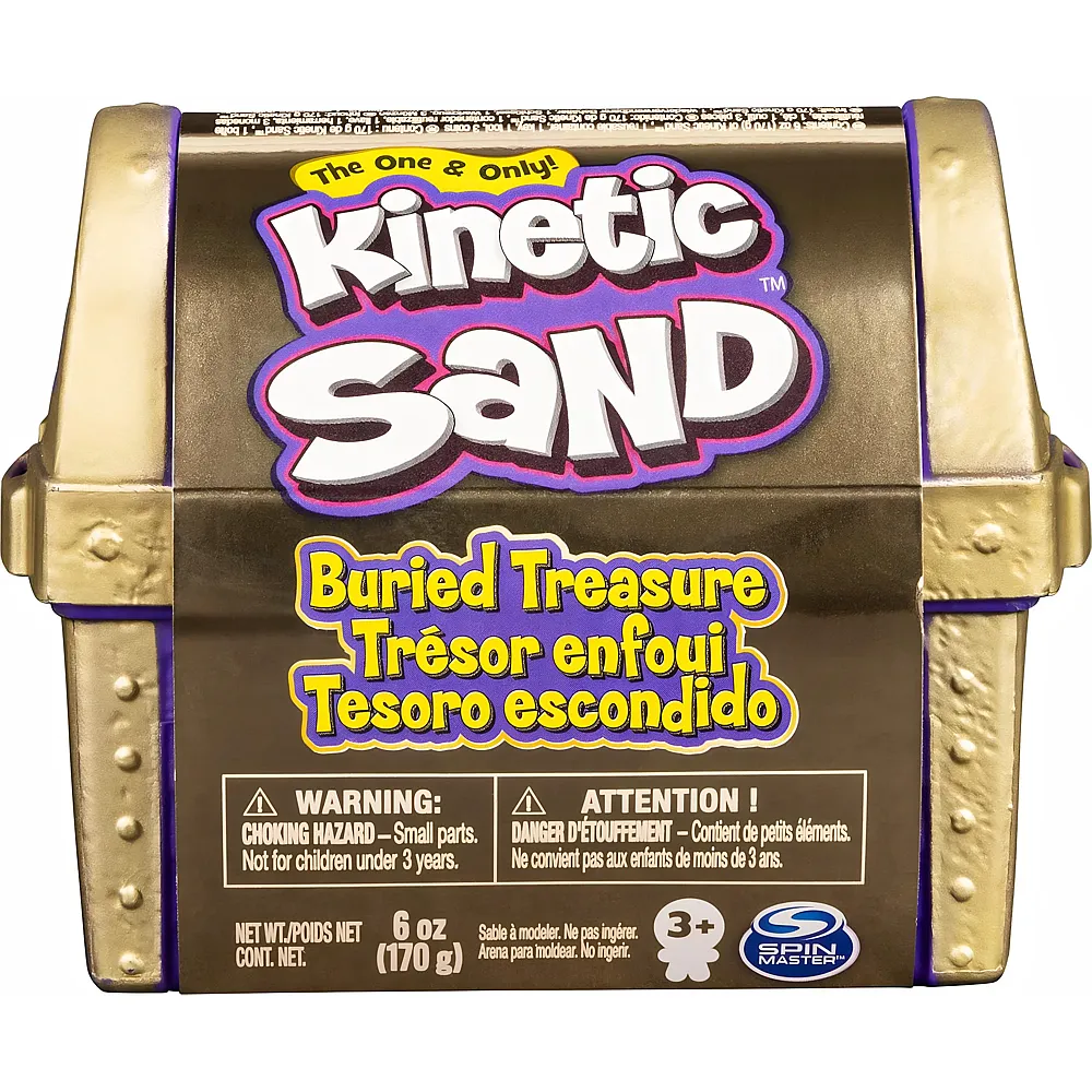 Spin Master Kinetic Sand 6054831 Buried Treasure Playset with 170g of and Surprise Hidden Tool Style May Vary 170 g Spielset mit verstecktem �berraschungswerkzeug Stil kann variieren, grau
