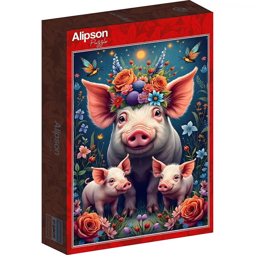Alipson Puzzle Familie Schwein auf Spaziergang 1000Teile