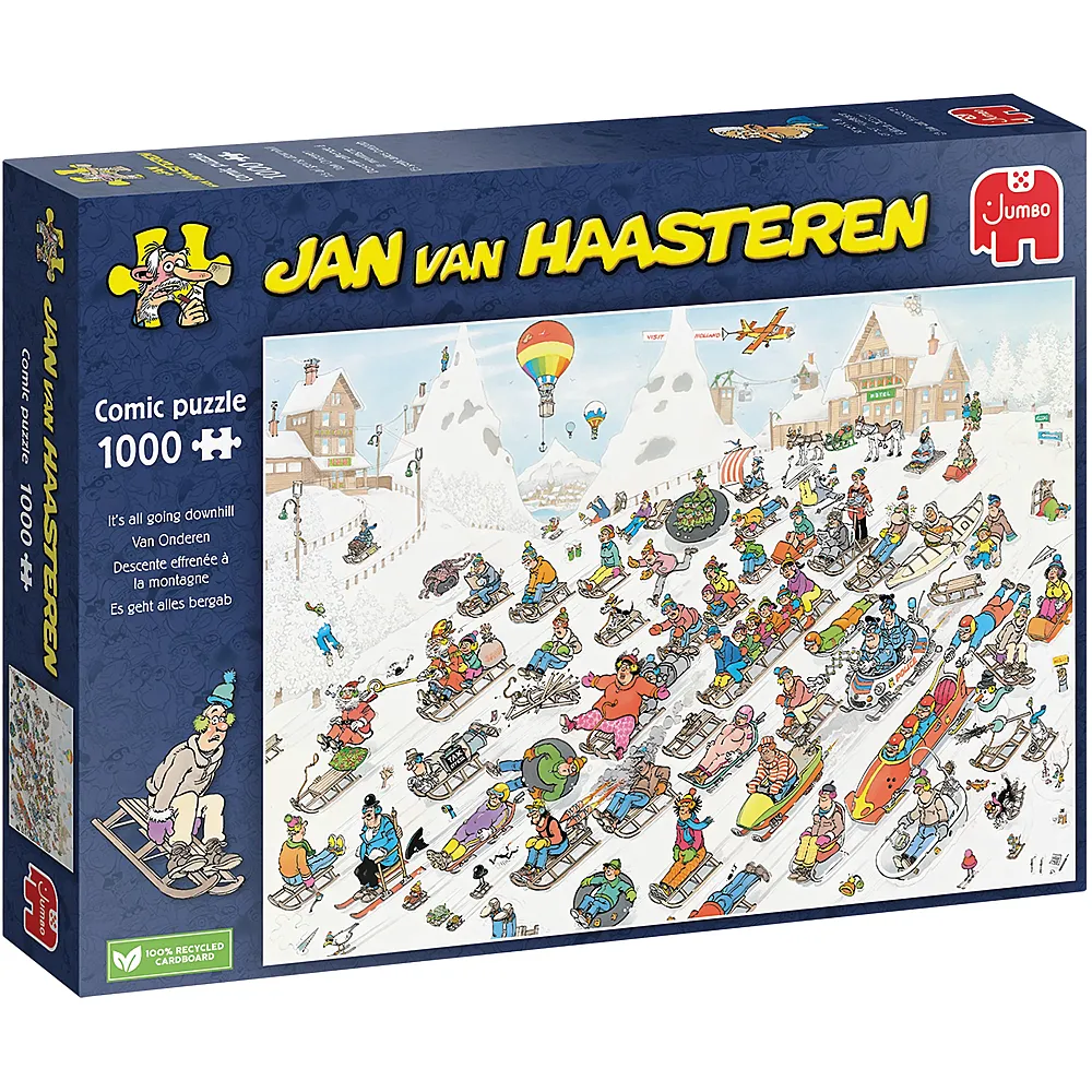Jumbo Puzzle Jan van Haasteren - It's all going downhill - 1000 Teile