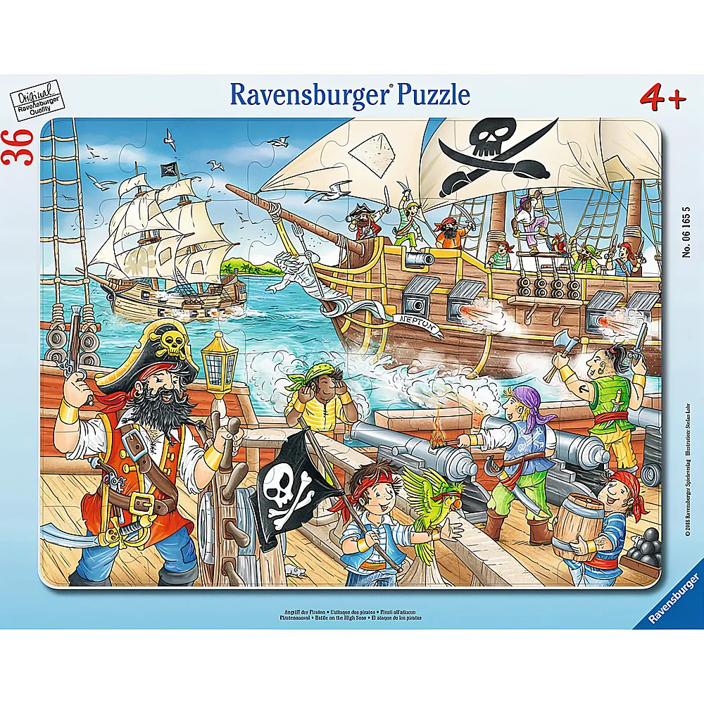 Ravensburger Puzzle Angriff der Piraten 36Teile | Rahmenpuzzle