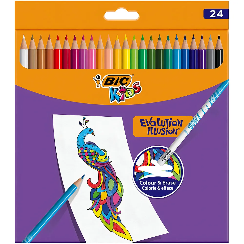 BIC Kids Evolution l�schbare Buntstifte - 24 Teile