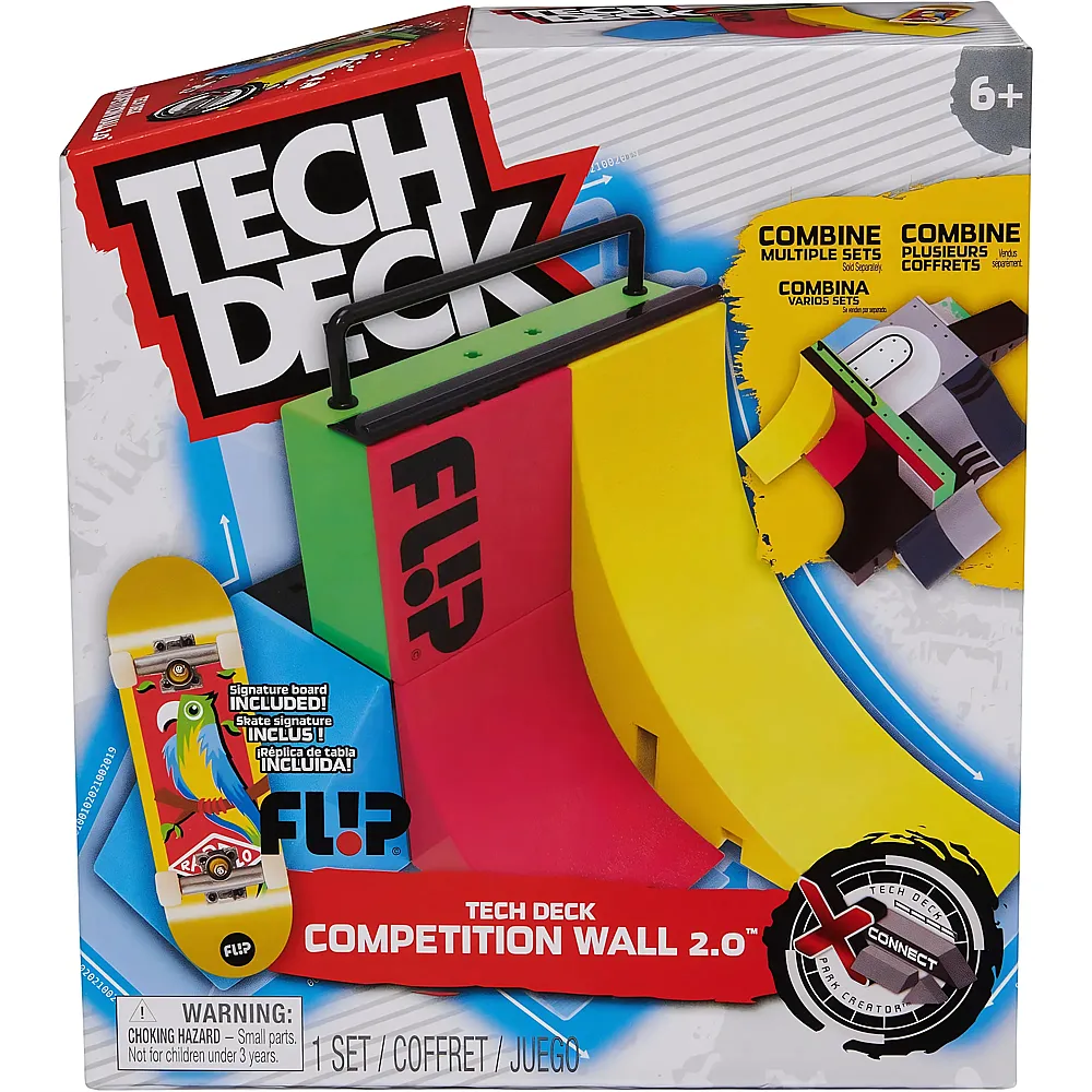 Spin Master Tech Deck X-Connect Starter-Set - Competition Wall 2.0 Rampenset mit authentischem Fingerboard der Marke Flip und Zubeh�r, ab 6 Jahren