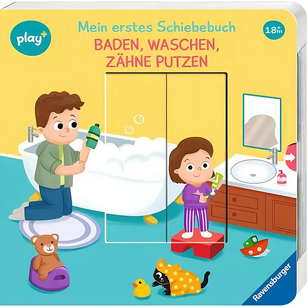 Ravensburger play+ Mein erstes Schiebebuch: Baden, waschen, Z�hne putzen