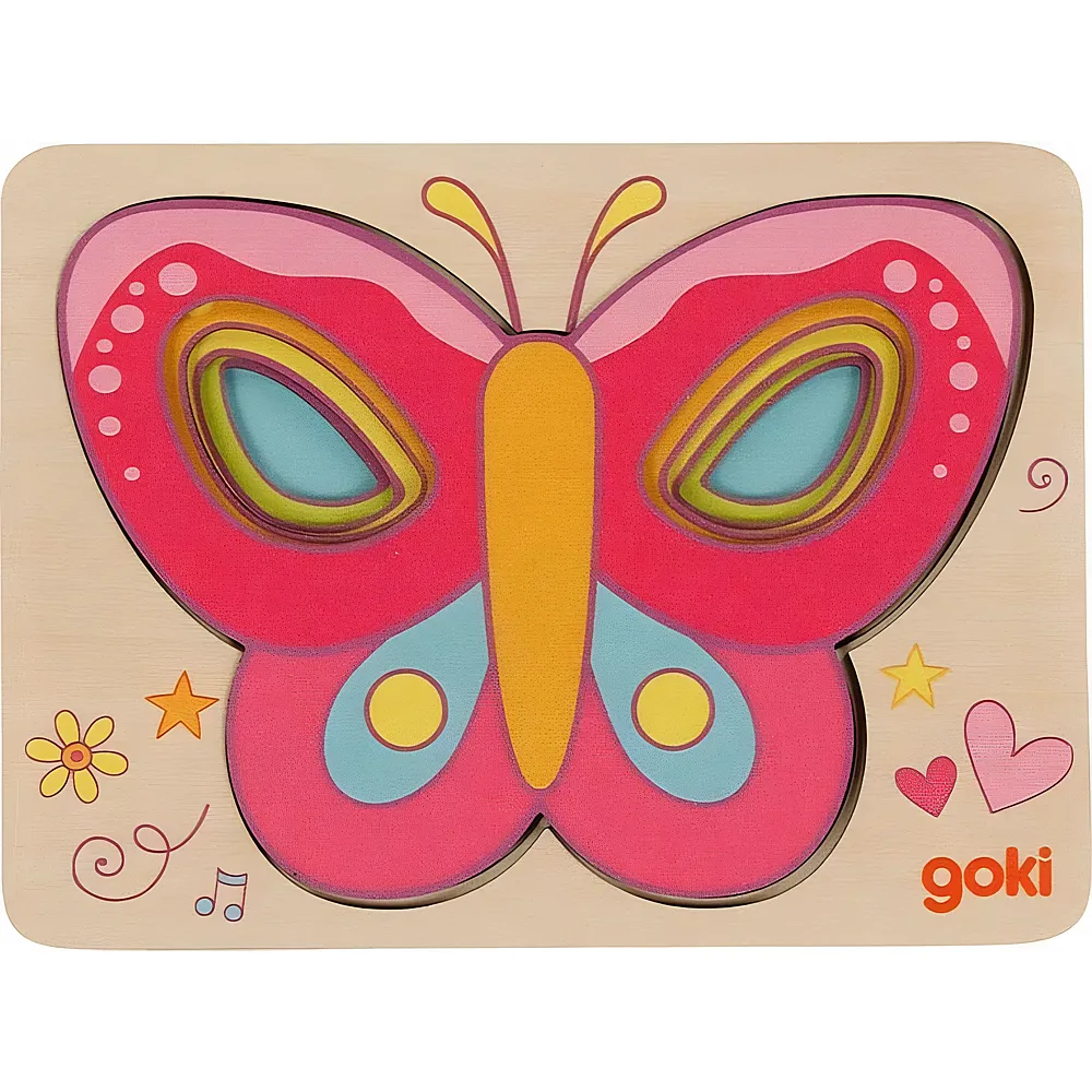Schichtenpuzzle Schmetterling 'goki 66' 5 Schichten, 15 X 11 X 1,5 Cm