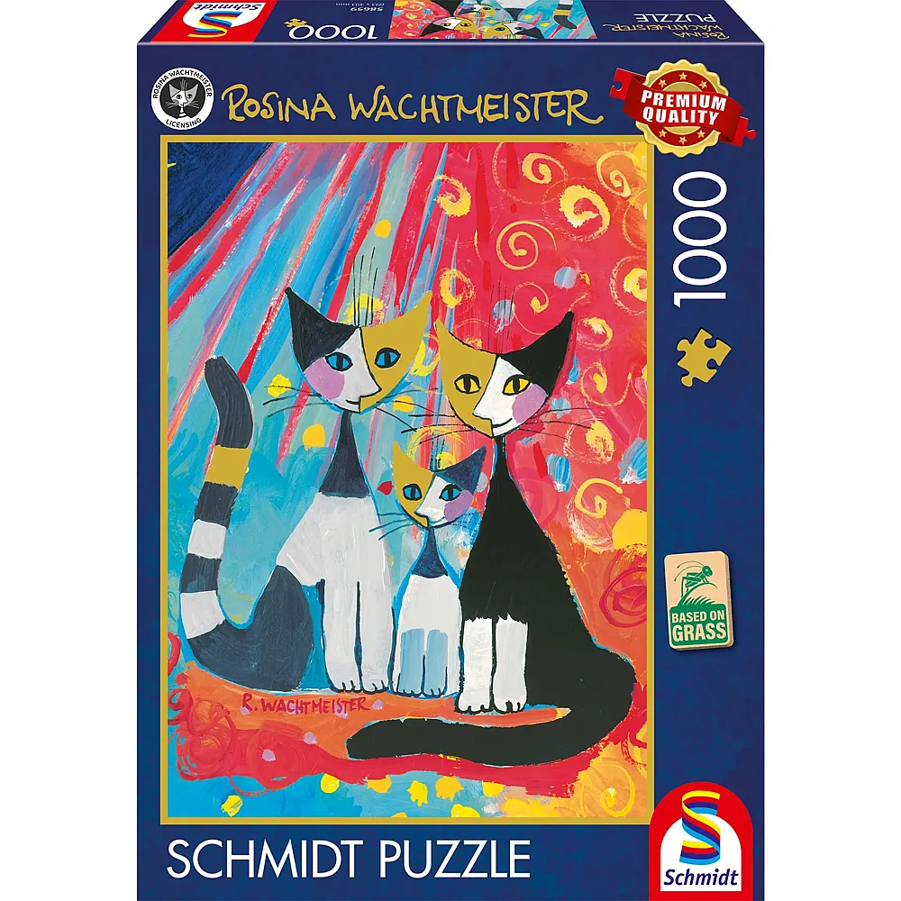 Schmidt Puzzle Rosina Wachtmeister, Gl�ckliche Katzenfamilie - 1000 Teile