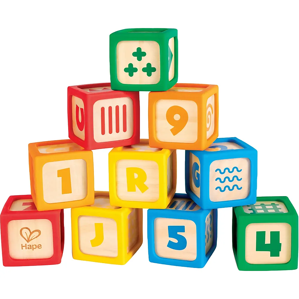 Hape Stapelkl�tzchen aus Silikon und Holz 10 Stk. - Marche