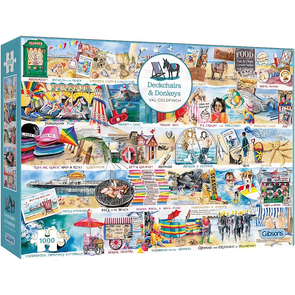 Gibsons Puzzle Deckchairs and Donkeys 1000Teile