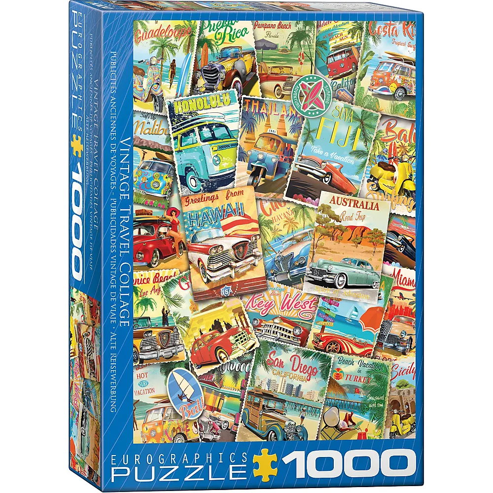 Eurographics Puzzle Vintage Travel Collage 1000Teile