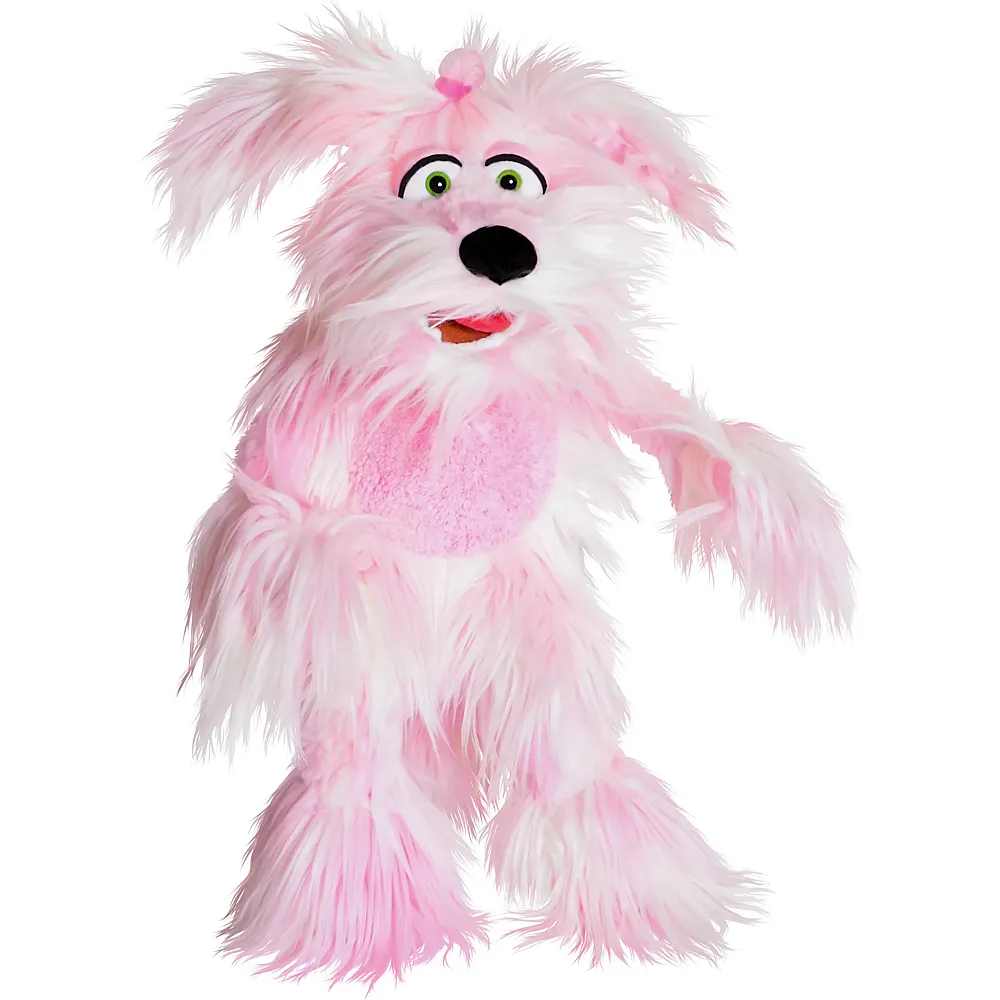 meinspielzeug - Living Puppets Handspieltiere Handpuppe Andi-Schnulze der rosa Hund - 60 cm | Handpuppen