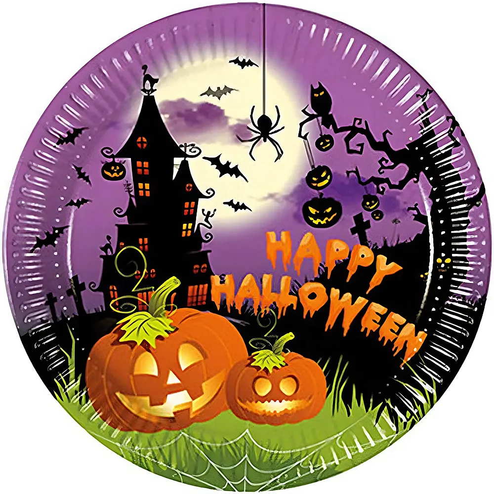 Procos HAPPY SPOOKY HALLOWEEN NEW - 8 Pappteller Gro 23cm - Suche