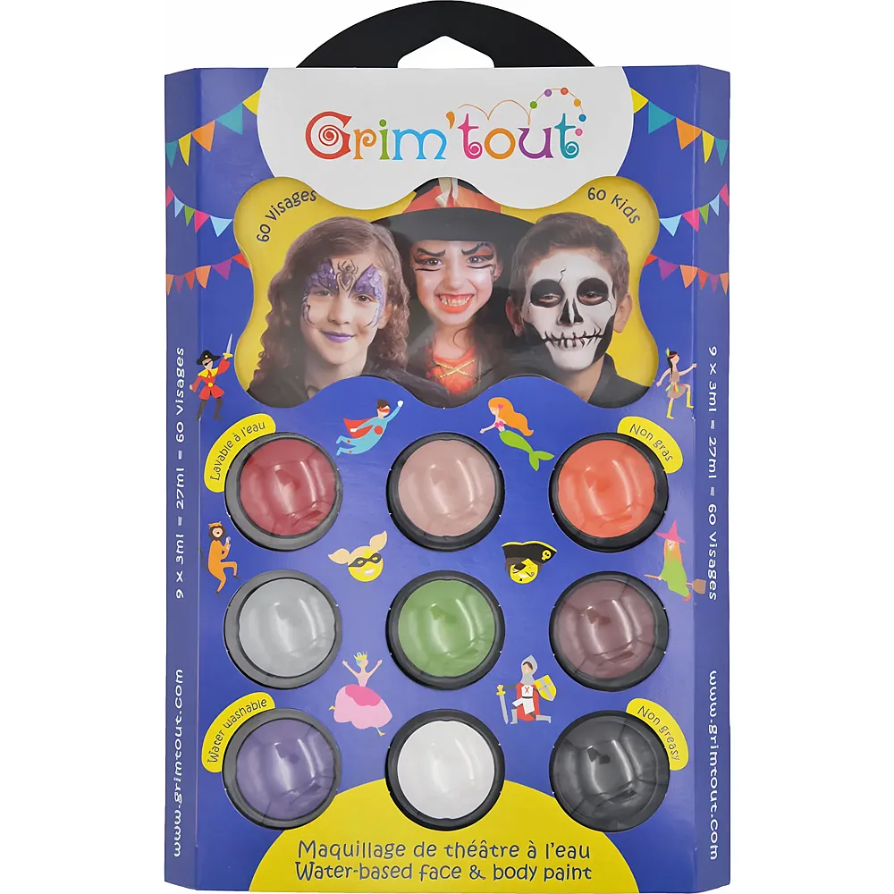 Grim'tout Palette 9 Couleurs Malefice 9x4ml