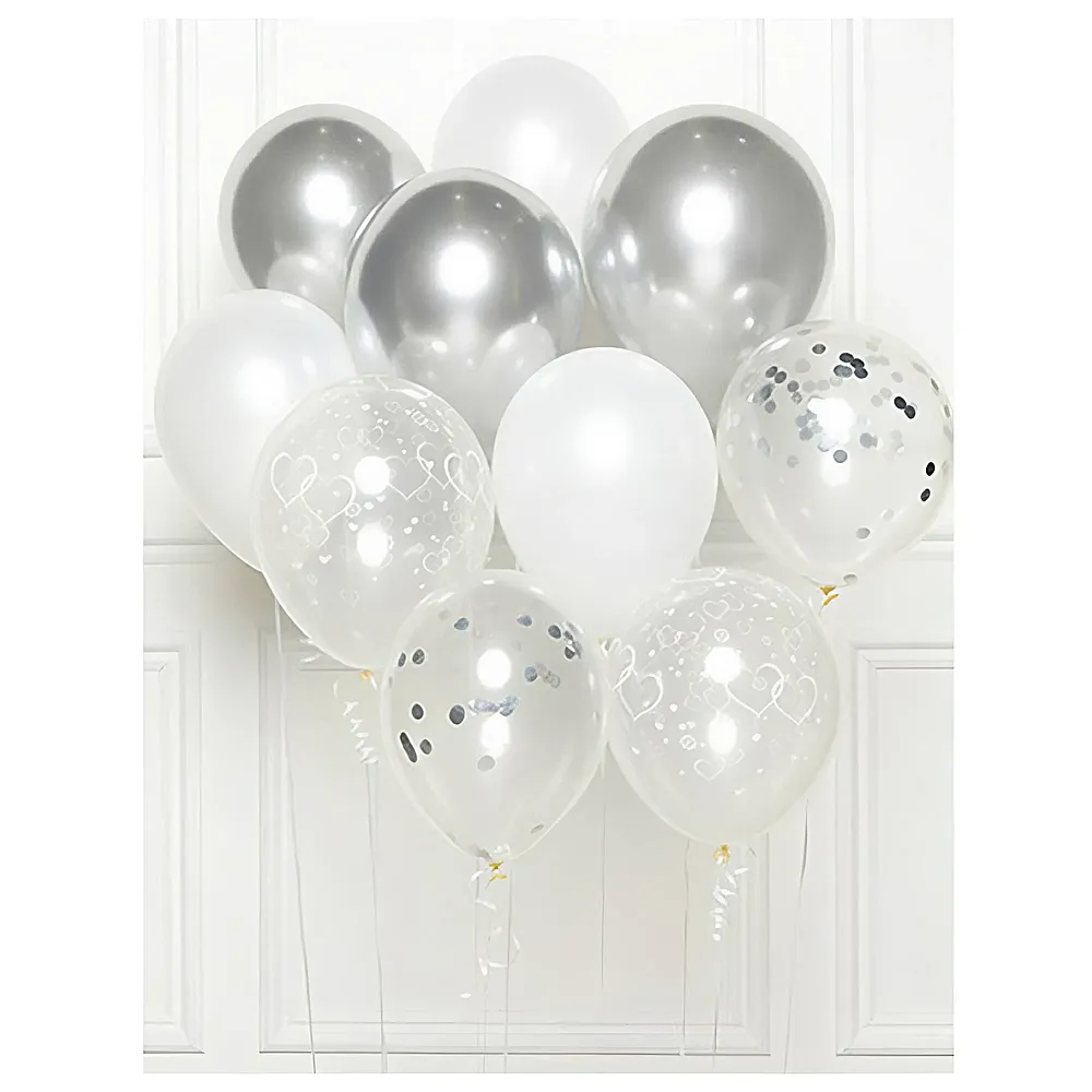 Amscan DIY Ballon-Set Silber 10Teile | Kindergeburtstag