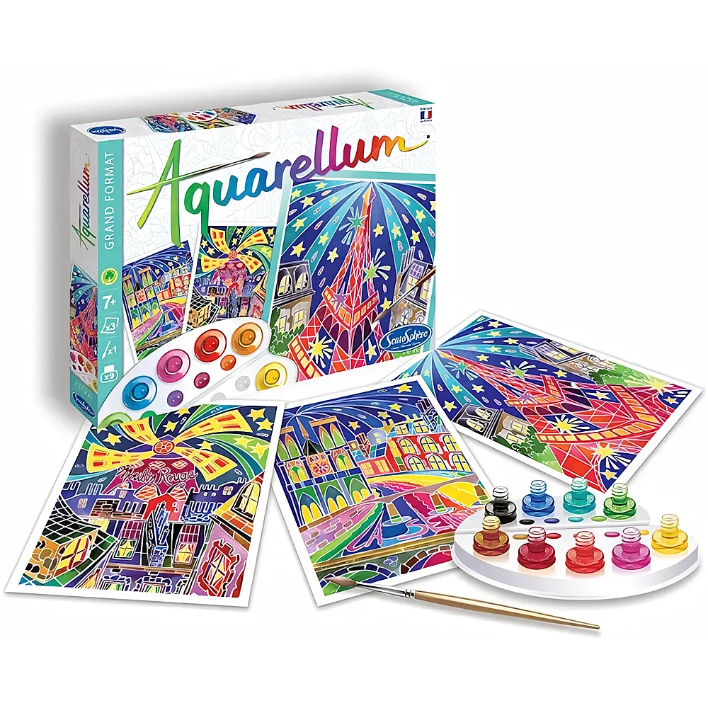 Sentosphere Aquarellum Paris bei Nacht | Malsets