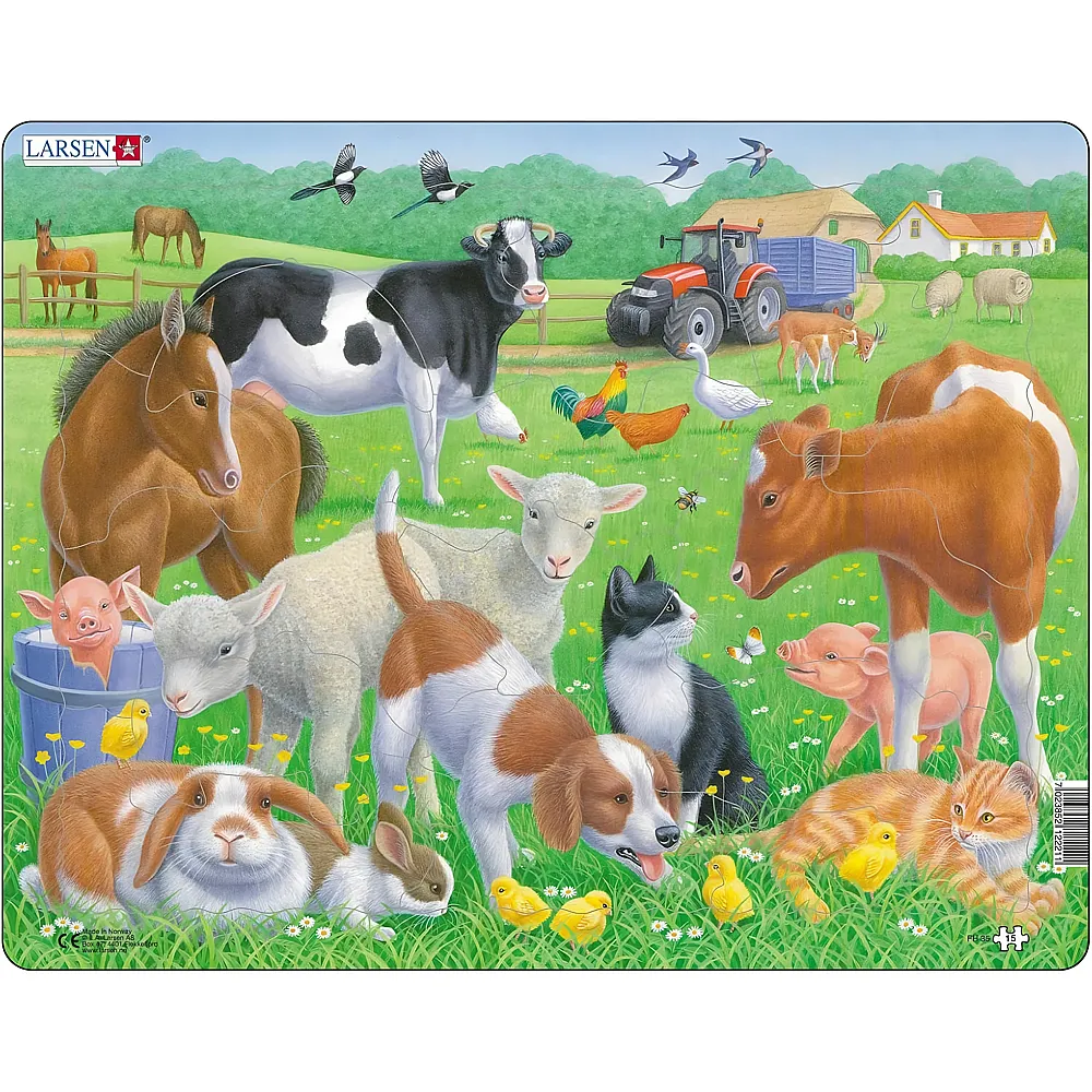 Larsen Puzzle Auf dem Bauernhof - 15 Teile - Rahmenpuzzle