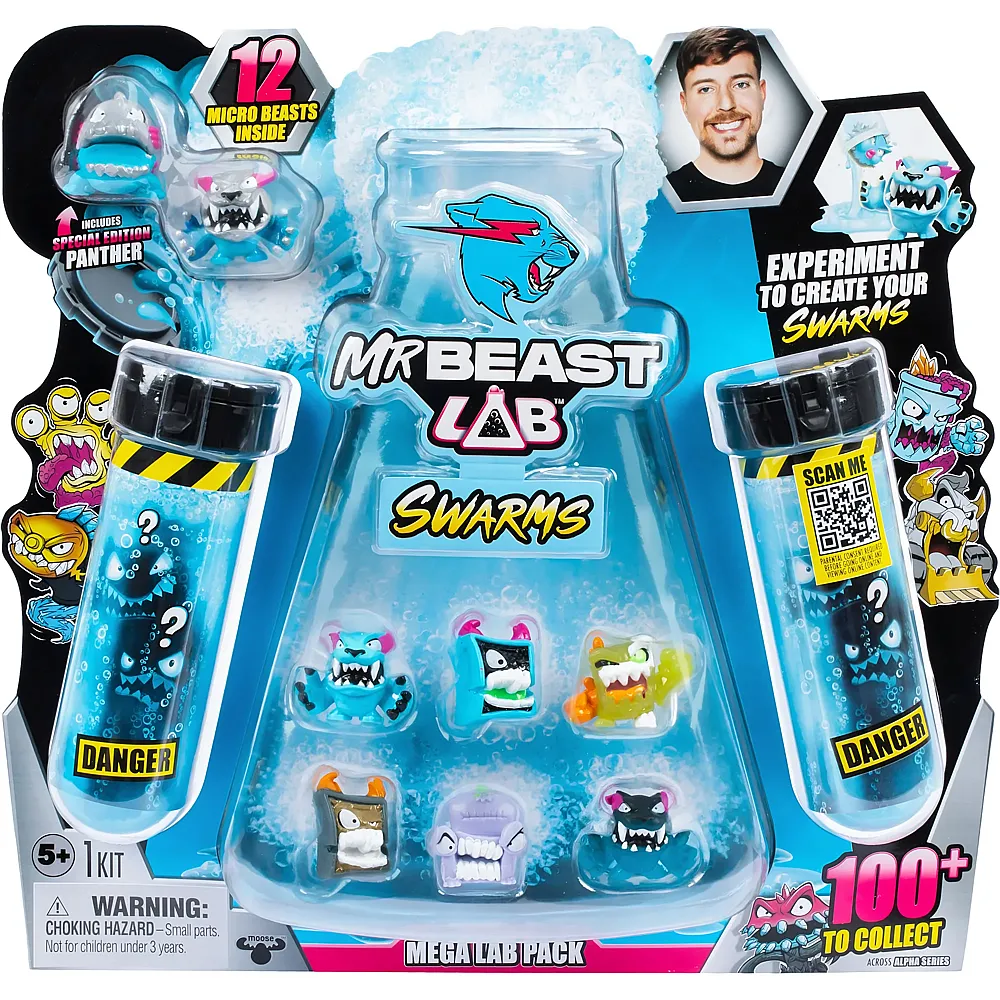Moose Toys MrBeast Lab Mr Beast Lab Biomites Mega 4-fach ass., 12 Biomites, 2 spezielle Figuren, ab 5 Jahren